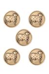 Cosa Nostraa_Gold Classy Cow Buttons - Set Of 5 _Online_at_Aza_Fashions