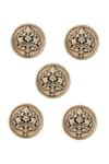 Cosa Nostraa_Gold Tree Carved Buttons - Set Of 5 _Online_at_Aza_Fashions