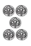 Cosa Nostraa_Silver Tree Carved Buttons - Set Of 5 _Online_at_Aza_Fashions