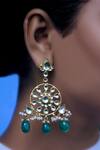 Buy_Tizora_Gold Plated Pearls, Diamonds, Stones Kundan Drop Danglers _at_Aza_Fashions
