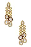 Shop_Tizora_Gold Plated Kundan Danglers _at_Aza_Fashions