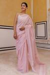 Buy_Geroo Jaipur_Pink Kota Cotton Hand Block Printed Mughal Saree_Online_at_Aza_Fashions