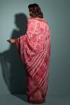 Shop_Geroo Jaipur_Pink Pure Chanderi Hand Block Printed Floral Saree With Unstitched Blouse Piece_at_Aza_Fashions