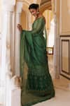 Shop_Geroo Jaipur_Green Pure Kota Silk Hand Block Printed Saree With Unstitched Blouse Piece _at_Aza_Fashions