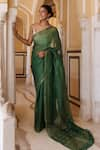 Buy_Geroo Jaipur_Green Pure Kota Silk Hand Block Printed Saree With Unstitched Blouse Piece _Online_at_Aza_Fashions