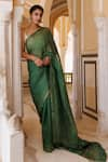 Shop_Geroo Jaipur_Green Pure Kota Silk Hand Block Printed Saree With Unstitched Blouse Piece _Online_at_Aza_Fashions