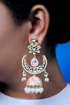 Buy_Tizora_Gold Plated Pearls, Diamonds Kundan Bead Drop Chandbalis _at_Aza_Fashions