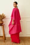 Shop_Nikasha_Pink Viscose, Rayon Sequins Keyhole Neck Embellished Kaftan With Skirt _at_Aza_Fashions