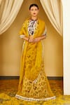 Buy_Nikasha_Ivory Pure Silk Organza Printed And Embroidered Kohinoor Jaal Lehenga Set _at_Aza_Fashions