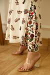 Shop_Nikasha_Ivory Cotton, Silk Beads Mandarin Collar Kohinoor Buta Print Kurta With Pant _Online_at_Aza_Fashions