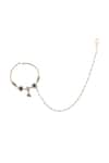 Shop_Riana Jewellery_White Semi Precious Pearl String Nath _at_Aza_Fashions