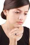 Buy_Sangeeta Boochra_Blue Stone Dual Studded Ring _at_Aza_Fashions