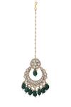 Shop_Riana Jewellery_White Jadtar Stone Chandbali Maangtikka _at_Aza_Fashions