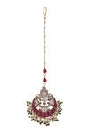 Shop_Riana Jewellery_White Contrast Jadtar Stone Embellished Maangtikka _at_Aza_Fashions