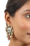 Buy_Riana Jewellery_Pink Glitter, Stones, Beads Meenakari Pattern Earrings _at_Aza_Fashions