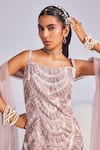 Shop_Divya Aggarwal_Purple Kurta Glass Organza Embroidered Ella Seashell Embellished Palazzo Set _Online_at_Aza_Fashions