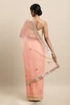 Shop_Geroo Jaipur_Peach Organza Hand Embroidered Gota Patti Saree With Unstitched Blouse Piece _at_Aza_Fashions