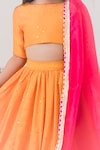 Chotibuti_Orange Silk Embroidered Sequin Work Lehenga Set_Online_at_Aza_Fashions