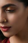 Buy_Paisley Pop_Gold Plated Kundan Nose Pin _at_Aza_Fashions