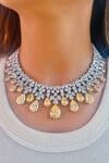 Buy PRERTO Yellow Diamonds, Stones Daffodil Citrine Bead Embellished Necklace Set at Aza Fashions Buy_PRERTO_Yellow Diamonds, Stones Daffodil Citrine Bead Embellished Necklace Set _at_Aza_Fashions
