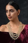 Buy_Paisley Pop_Gold Plated Bead Kundan Layered Necklace _at_Aza_Fashions