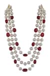 Shop_Riana Jewellery_White Pearls And Ruby Studded Long Necklace _at_Aza_Fashions