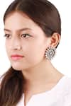 Buy_Sangeeta Boochra_Silver Plated Floral Carved Earrings _at_Aza_Fashions