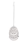 Shop_Paisley Pop_Silver Plated Crystal Maangtikka _at_Aza_Fashions