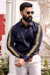 Shop_Avalipt_Blue Cotton Blend Hand Painted Apollo Shirt _at_Aza_Fashions