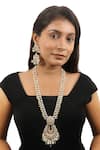 Buy_Riana Jewellery_White Pearls, Diamonds Jadtar Pendant Long Necklace Set _at_Aza_Fashions