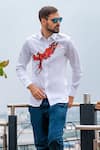 Buy_Avalipt_White Cotton Blend Phoenix Artwork Shirt _Online_at_Aza_Fashions