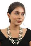 Buy_Riana Jewellery_White Pearl Three String Necklace _at_Aza_Fashions