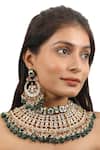 Buy_Riana Jewellery_White Pearls, Diamonds, Crystals Jadtar Stone Embellished Choker Set _at_Aza_Fashions