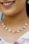 Buy_Ishhaara_Multi Color Crystal Stone Embellished Necklace _at_Aza_Fashions