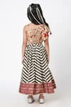 Shop_LIL DRAMA_Multi Color Muslin Chevron Lehenga With Ruffle Top _at_Aza_Fashions