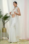 Buy_Tamaraa By Tahani_Off White Hand Embroidery Sequins Sweetheart Neck Enigma Jacket And Sharara Set _Online_at_Aza_Fashions