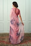 Shop_Atelier Shikaarbagh_Pink Printed Floral Abhirupa Saree With Unstitched Blouse Piece _at_Aza_Fashions