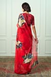 Shop_Atelier Shikaarbagh_Red Printed Meghna Saree With Embroidered Unstitched Blouse Piece _at_Aza_Fashions