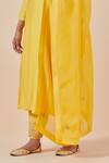 Buy Ikshita Choudhary Yellow Chanderi Silk, Tissue, Organza Embroidery V-neck Kurta Set Buy_Ikshita Choudhary_Yellow Chanderi Silk, Tissue, Organza Embroidery V-neck Kurta Set