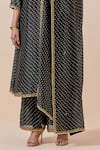 Shop_Ikshita Choudhary_Black Chanderi Silk Printed Bandhani Round Kurta Palazzo Set 