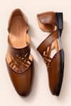 Shop_Amrit Dawani_Brown Criss Cross Sandals _at_Aza_Fashions