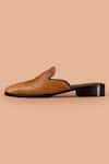 Shop_Amrit Dawani_Brown Textured Mule Shoes _at_Aza_Fashions