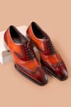 Buy_Amrit Dawani_Red Brogue Lace Up Oxford Shoes _at_Aza_Fashions