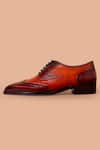 Amrit Dawani_Red Brogue Lace Up Oxford Shoes _Online_at_Aza_Fashions