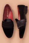 Shop_Amrit Dawani_Black Leather Loafers _at_Aza_Fashions