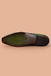 Buy_Amrit Dawani_Green Leather Solid Slip On Brogue Loafers_Online_at_Aza_Fashions