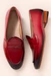 Shop_Amrit Dawani_Red Ombre Solid Slip On Loafers _at_Aza_Fashions