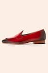 Amrit Dawani_Red Ombre Solid Slip On Loafers _Online_at_Aza_Fashions