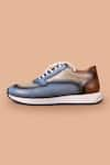 Shop_Amrit Dawani_Blue Textured Leather Sneakers _at_Aza_Fashions