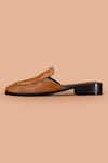 Buy_Amrit Dawani_Brown Textured Mule Shoes _Online_at_Aza_Fashions